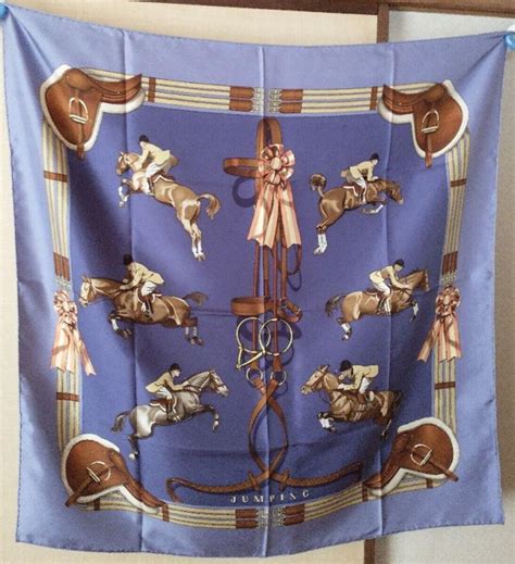 nouage carre hermes 90|Hermes Vintage Rare scarf Carre 90 JUMPING Silk from japan.